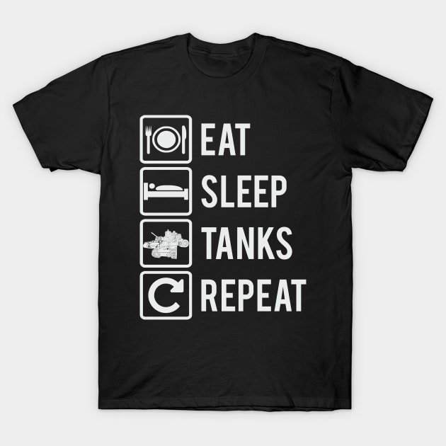 EAT, SLEEP, TANKS, REPEAT T-Shirt by FAawRay